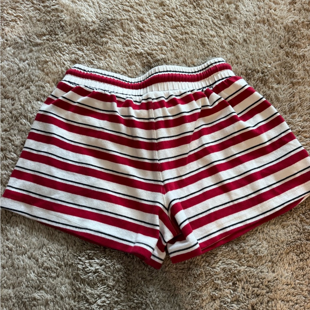 Parker Red and White Striped Women’s Shorts - Picture 3 of 3